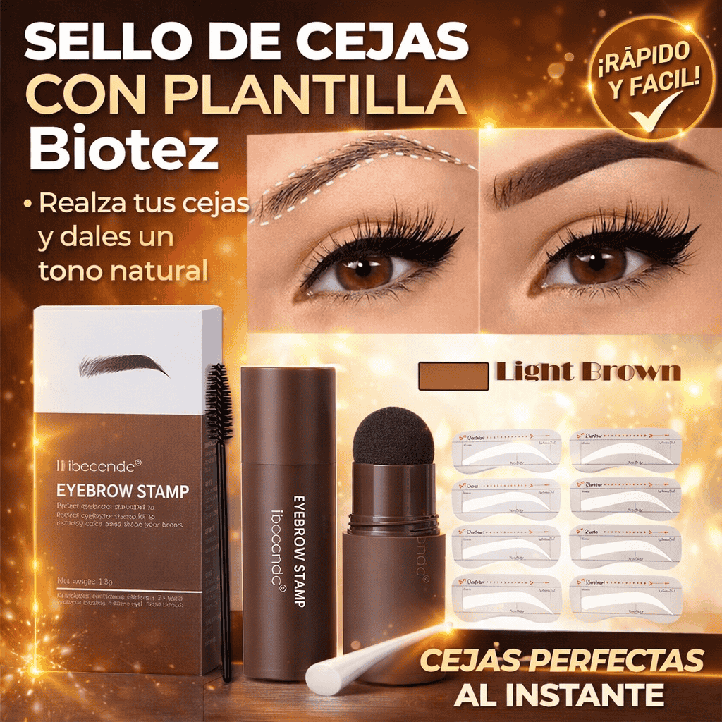 Sello De Cejas Con Plantilla Biotez® (Color Café)🟤