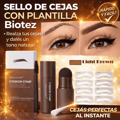 Sello De Cejas Con Plantilla Biotez® (Color Café)🟤