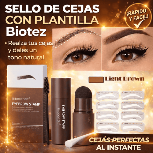 Sello De Cejas Con Plantilla Biotez® (Color Café)🟤