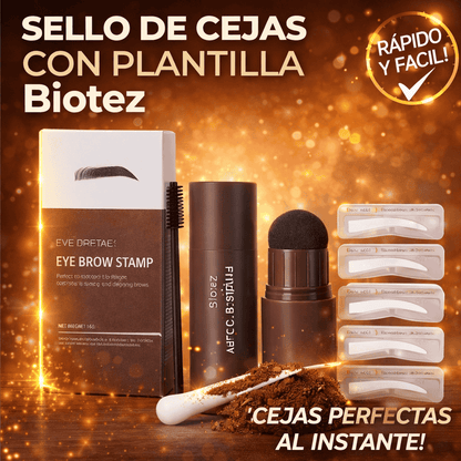 Sello De Cejas Con Plantilla Biotez® (Color Café)🟤